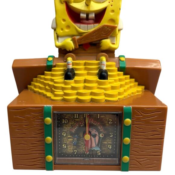 SpongeBob SquarePants Pirate Treasure Chest Clock & Bank 2006 CLOCK ONLY! READ! - Picture 5 of 16